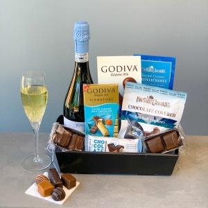 Chocolates with Bubbly Basket