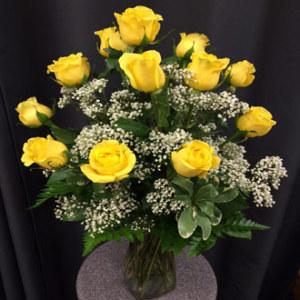 Dozen Long Stem Yellow Roses
