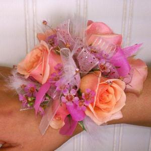 Peach Punch Wrist Corsage